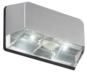 Applique Esterno Moderno Lero Plastica Grigio Titanio Led 0,8W 6500K Ip54