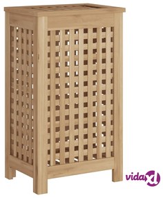vidaXL Cesto del Bucato 35x25x60 cm in Legno Massello di Teak