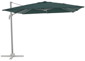 Ombrellone a palo laterale grigio AURA NATERIAL con telo quadrato verde L 286 x P 286 x H 264 cm
