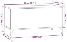 Tavolino Salotto Grigio Sonoma 90x44,5x45 cm Legno Multistrato