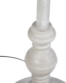 Lampada da terra grigia con paralume granny crema - Classico