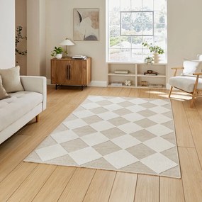 Tappeto bianco e beige lavabile 160x230 cm Lyna Beige&amp;White – Think Rugs