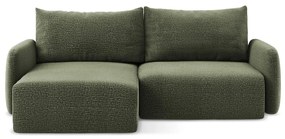 Divano angolare verde allungabile/con contenitore (con penisola a sinistra) Kalena – Makamii