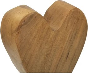 Scultura Cuore In Teak Ric. Cm 10X10X25 (Pezzi Unici - Non Rip. In Serie)