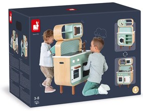 Cucina in legno per bambini double-face con lavatrice - Reverso