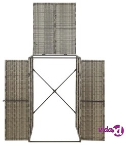 vidaXL Copribidone Singolo Grigio 70x80x117 cm in Polyrattan