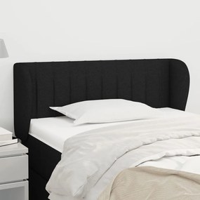 Testiera Ad Orecchio Nera 103x23x78/88 Cm İn Tessuto /