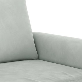 Set di divani 2 pz con cuscini grigio chiaro in velluto
