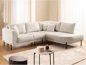 Divano angolare beige (con penisola a destra/a L) con rivestimento in ciniglia Mauris – Ropez