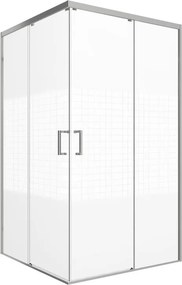 Lato per box doccia angolare scorrevole Jazz dritto H 200 x L 90 cm, sp 6 mm argento serigrafato