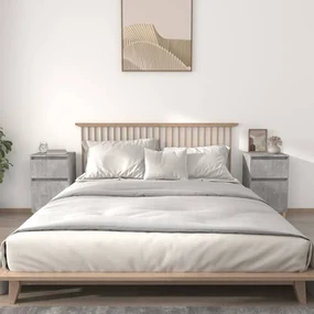 Comodini 2 Pz Grigio Cemento 40x35x70 Cm /