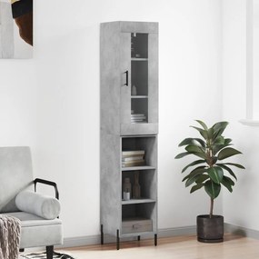 Credenza Grigio Cemento 34,5x34x180 Cm İn Legno Multistrato /