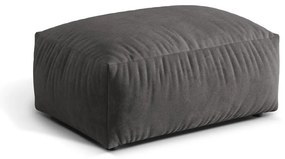 Poggiapiedi componibile grigio con rivestimento in velluto Martina – Micadoni