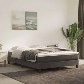 Materasso A Molle Grigio Scuro 140x220x20 Cm İn Velluto /