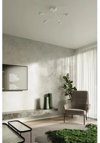 Sollux SL.1432 - Lampadario a plafone LOOP 5xE27/15W/230V bianco