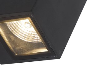 Applique moderna nera 2 luci GU10 AR70 IP54 - Baleno