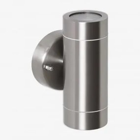 Lampada Da Parete Per Esterno In Acciaio Inox Con 2 Punti Luce Jaxten Grigio Cromato - Sklum