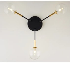 Jupiter 2039 - Lampadario a sospensione con supporto rigido BURANO 3xG9/10W/230V nero/oro/limpido