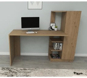 Scrivania Libreria Con Anta Laterale 150x55x120H Effetto Legno Ryan