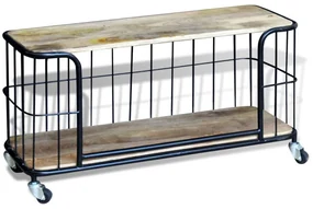 Mobile porta tv in solido legno di mango 100x40x45 cm