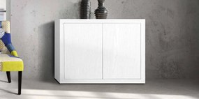 Credenza da 110 cm in legno bianco spazzolato