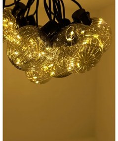 Catena luminosa decorativa LED per esterni 10xLED/0,15W/230V 6,8 m IP44 nero/fumé