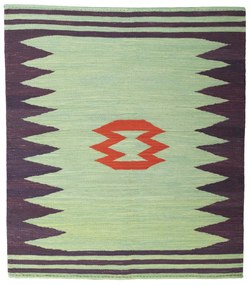 Kilim Tappeto persiano 130 x 110 Verde (Iran) Tessuto A Mano