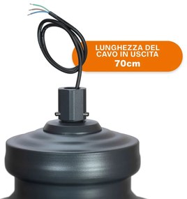Lampione Stradale 40W LED Lumileds 120lm/w No Flickering Nero Colore  Bianco Caldo 2.700K