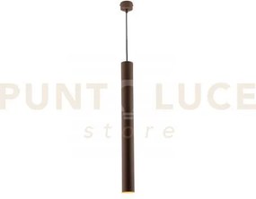 Lampadario a sospensione fluke tonda corten 1 luce attacco gu10 5,5...