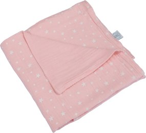 Coperta per neonati in mussola rosa 75x75 cm - Bébé Douceur