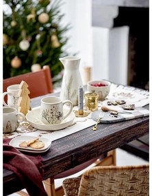 Set di 2 piatti da dessert in gres bianco con motivo natalizio Hollie - Bloomingville