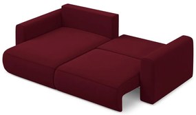 Divano angolare burgundy allungabile/con contenitore (con penisola a sinistra/con chaise lounge) con rivestimento in velluto Kapua – Makamii