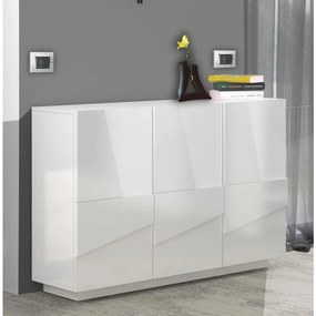 Mobile credenza PING L 121.8 x H 86 P 39.2 cm bianco lucido