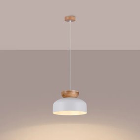 Sollux SL.1350 - Lampadario a sospensione con filo MARION 1xE27/15W/230V diametro 29,5 cm bianco