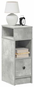 Comodini 2 pz con cassetto grigio cemento 25x31x66 cm