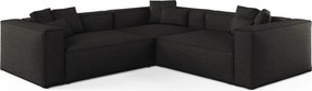 Divano angolare Aveiro 5 posti in chenille - 268x86x268
