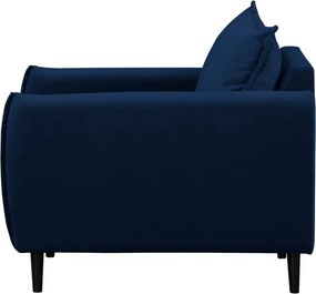 Poltrona blu scuro con rivestimento in velluto Juli – Ropez
