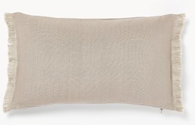 Copricuscino in lino con frange Luana