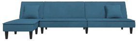 Divano letto a l blu 255x140x70 cm in velluto