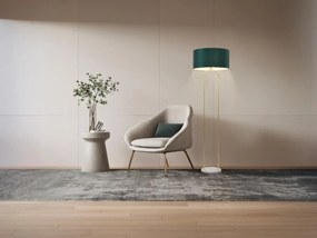 Lampada da terra D. 45 x H. 150 cm in Acciaio e Marmo Verde Petrolio - NOUR