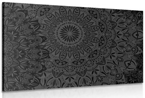 Stampa su tela – Mandala elegante in bianco e nero