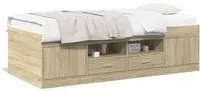 Divano Letto con Cassetti Rovere Sonoma 75x190 cm Multistrato 3280260