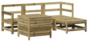 Set divani da giardino 5 pz in legno impregnato di pino