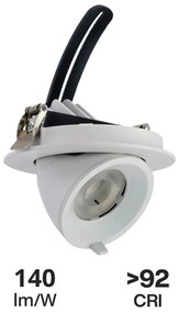 Faro LED da Incasso 15W Orientabile foro Ø100mm con driver Philips Colore Bianco Caldo 3.000K