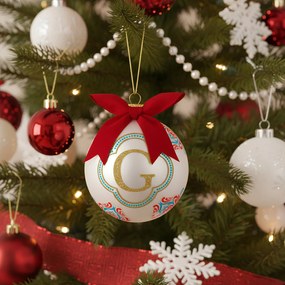 Pallina Natale lettera G 10 cm Royal Garden