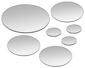 Set di Specchi da Parete 7 pz in Vetro Circolare