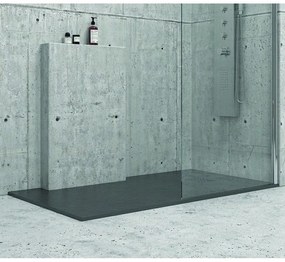 Kamalu - piatto doccia 120x70 pietra artificiale colore grigio scuro ardesia