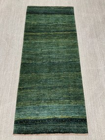 Loribaft Tappeto 80x190 Verde (Iran) Annodato A Mano