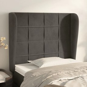Testiera Ad Orecchio Grigioscuro 103x23x118/128cm İn Velluto /