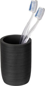 Portaspazzolino nero opaco in poliresina Altavalle – Wenko
